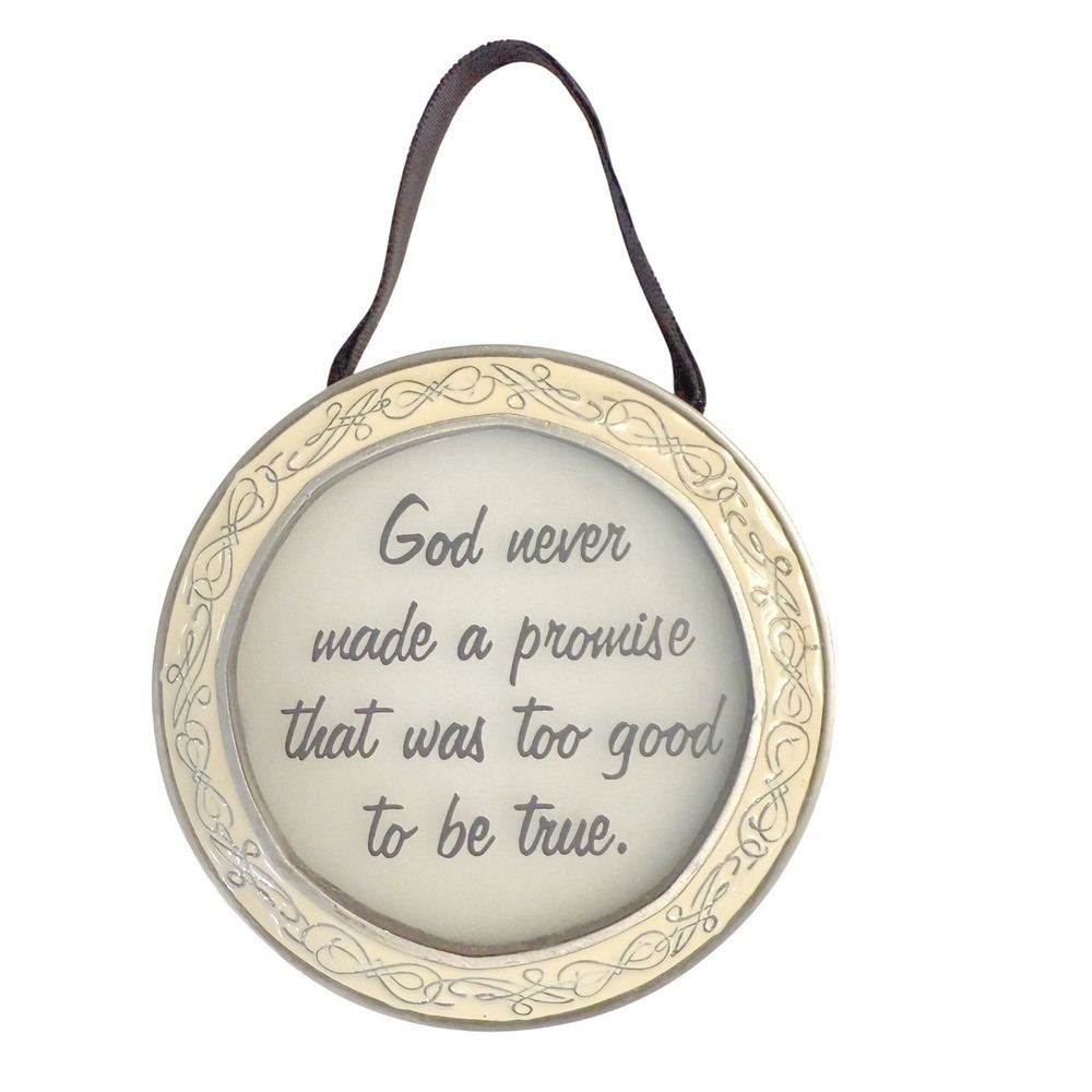 Inspirational Gift Religious Wall Decor God Never Made A Promise Quote‎ Cream